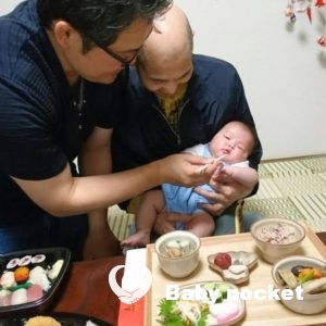 しろくま君100日お祝い、お食い初め🌟